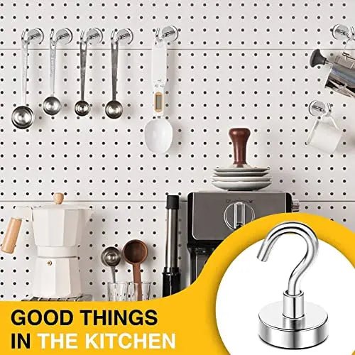Magnetic Hooks, 30lbs+ Heavy Duty Magnetic Hooks Cruise for Hanging, Super Strong Magnet Hooks for Cruise Cabin, Refrigerator, Classroom, Magnetic Metal Hooks for Grill (Sliver, Pack of 20) - North State Signs & Printing