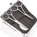 MAKER AND MARKET Small Embroidery 4.5 Inch Scissors Set of 2 Kit - Mini Double Bend Offset Duckbill and Double Bend Long Applique Needlepoint Blade with Pouch Sleeve (Satin) - North State Signs & Printing
