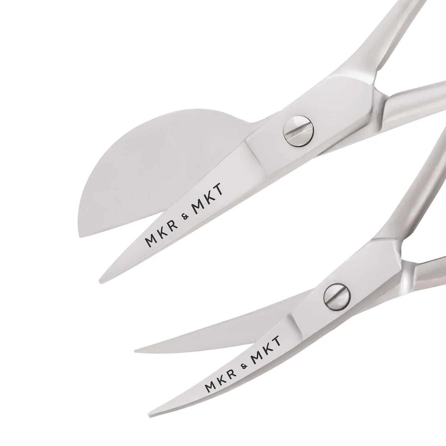 MAKER AND MARKET Small Embroidery 4.5 Inch Scissors Set of 2 Kit - Mini Double Bend Offset Duckbill and Double Bend Long Applique Needlepoint Blade with Pouch Sleeve (Satin) - North State Signs & Printing