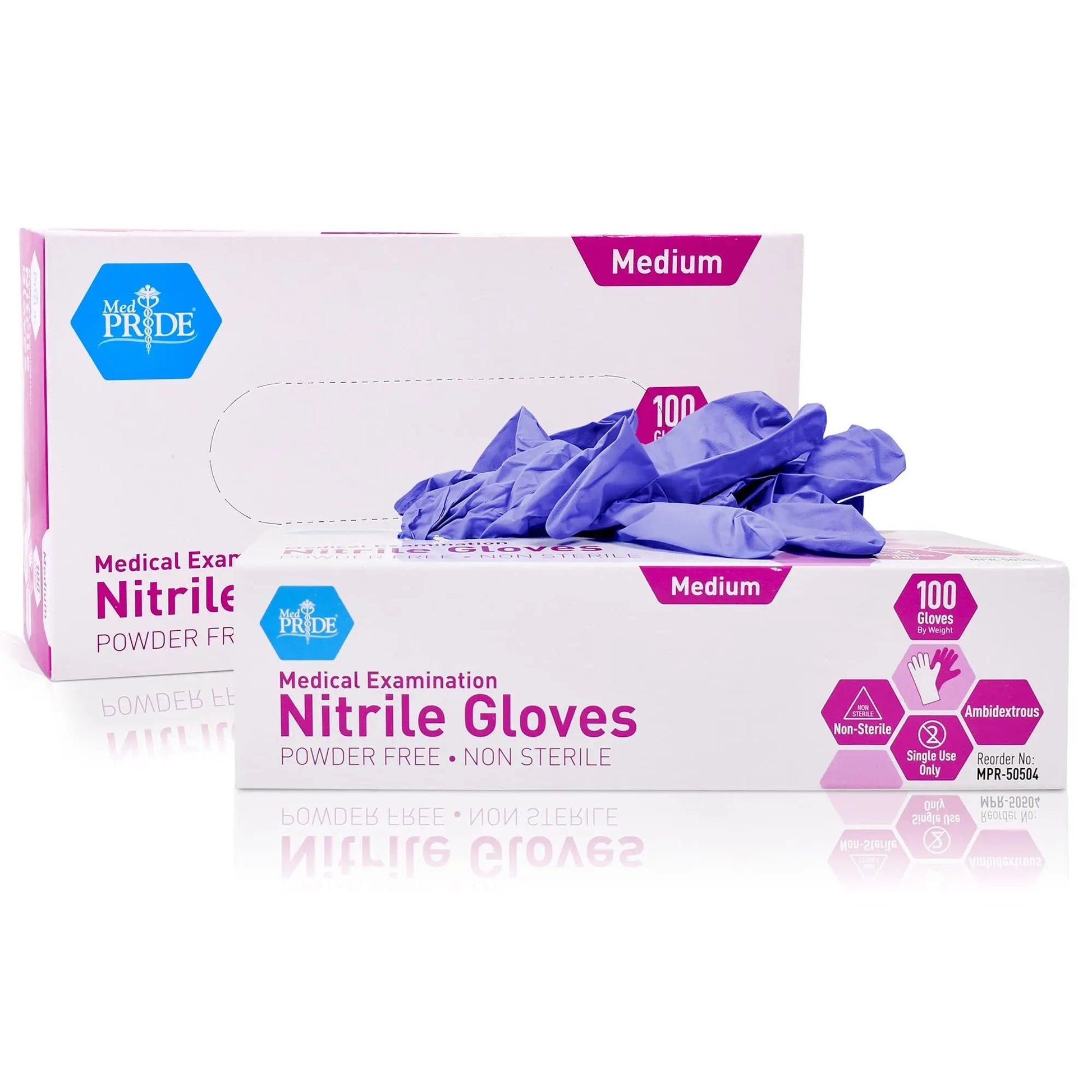 MedPride Powder - Free Nitrile Exam Gloves, Large, Large (Pack of 100) - North State Signs & Printing