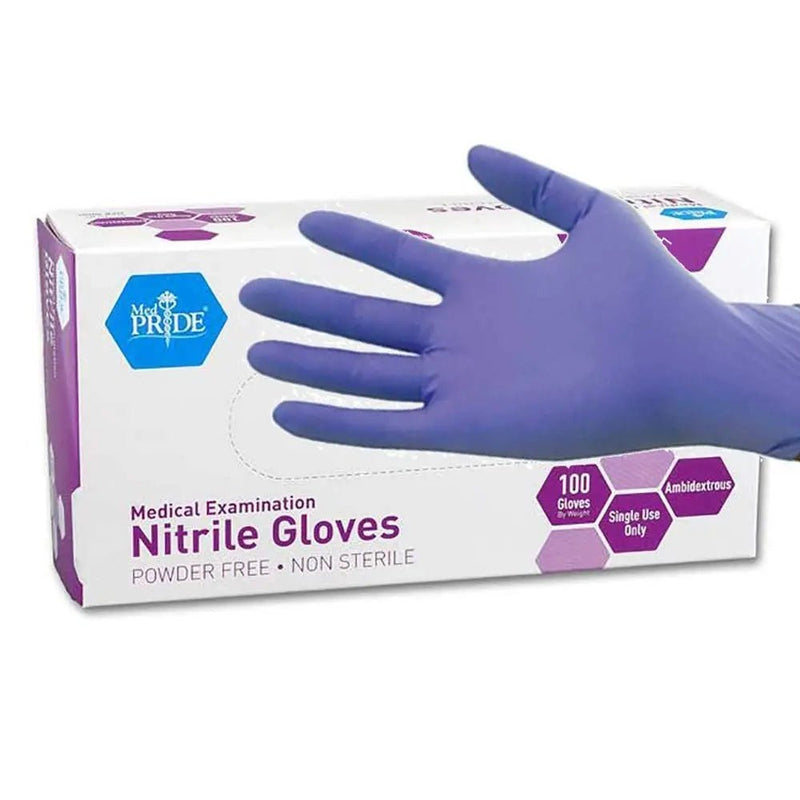 MedPride Powder - Free Nitrile Exam Gloves, Large, Large (Pack of 100) - North State Signs & Printing