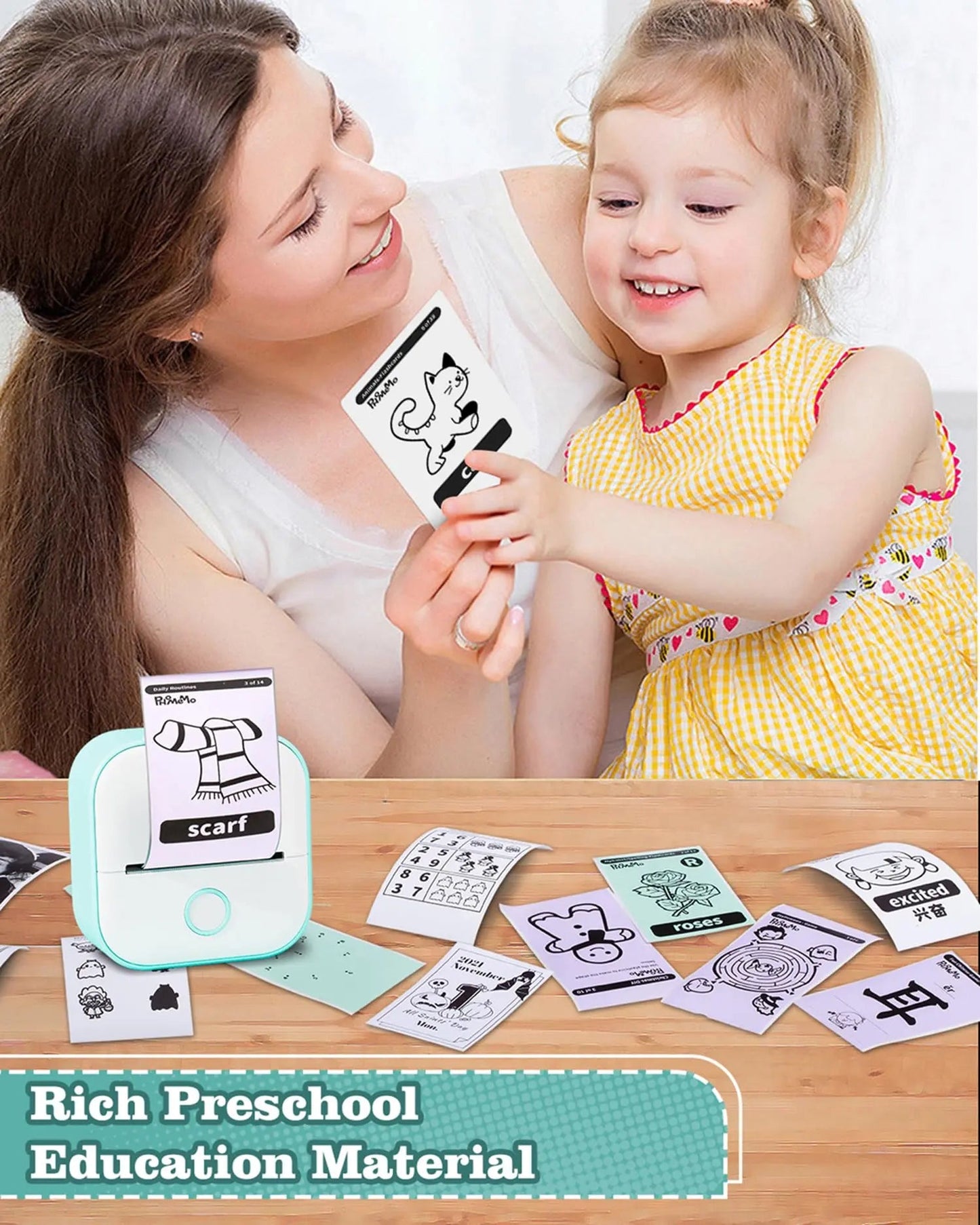 Memoking Print Pods Mini Printer - Sticker Printer T02 Portable Thermal Printer Inkless Sticker Maker Machine Bluetooth Pocket Printer Phone Printer for Study Graphics, Anatomical Diagrams, Photos - North State Signs & Printing