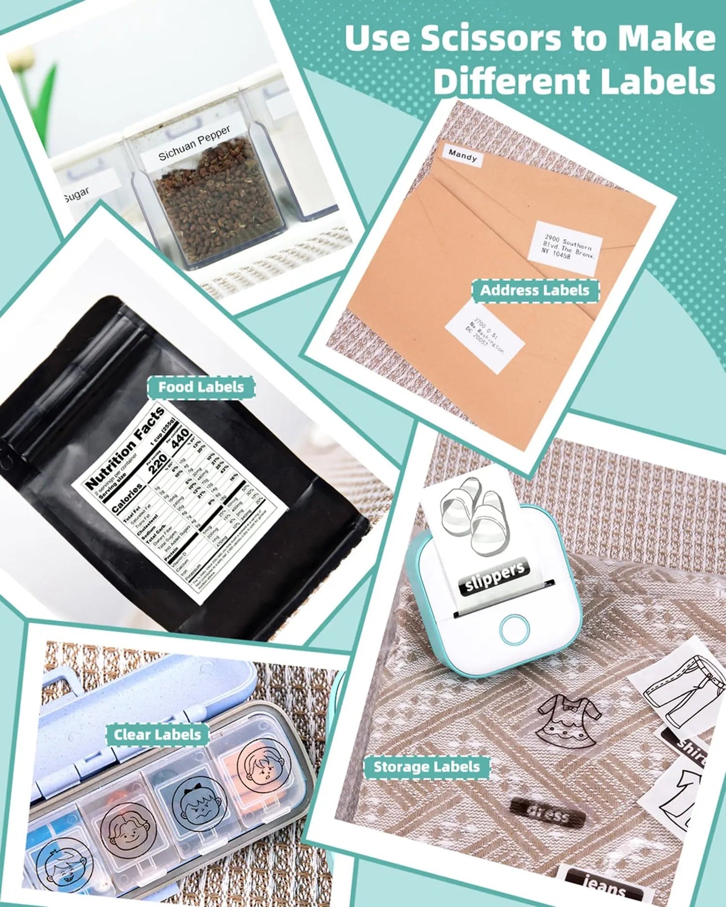 Memoking Print Pods Mini Printer - Sticker Printer T02 Portable Thermal Printer Inkless Sticker Maker Machine Bluetooth Pocket Printer Phone Printer for Study Graphics, Anatomical Diagrams, Photos - North State Signs & Printing