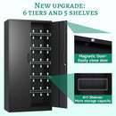Metal Garage Storage Cabinets with Lock - 72 Tall Tool Organizer Steel Lockers, Letaya, 5 Adjustable Layers Shelves for Home,Office,Warehouse,Garage,(Black - 72“) - North State Signs & Printing