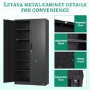 Metal Garage Storage Cabinets with Lock - 72 Tall Tool Organizer Steel Lockers, Letaya, 5 Adjustable Layers Shelves for Home,Office,Warehouse,Garage,(Black - 72“) - North State Signs & Printing