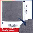 Microfiber Cleaning Cloth Grey - 12 Pcs (12.5"x12.5") USANOOKS - High Performance - 1200 Washes, Ultra Absorbent Microfiber Towel Weave Grime & Liquid for Streak - Free Mirror Shine - Car Washing Cloth - North State Signs & Printing