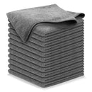 Microfiber Cleaning Cloth Grey - 12 Pcs (12.5"x12.5") USANOOKS - High Performance - 1200 Washes, Ultra Absorbent Microfiber Towel Weave Grime & Liquid for Streak - Free Mirror Shine - Car Washing Cloth - North State Signs & Printing