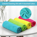 Microfiber Cleaning Cloth,12 Pack Cleaning Rag, Cleaning Towels with 4 Color Assorted, HOMEXCEL, 11.5"X11.5"(Green/Blue/Yellow/Pink) - North State Signs & Printing