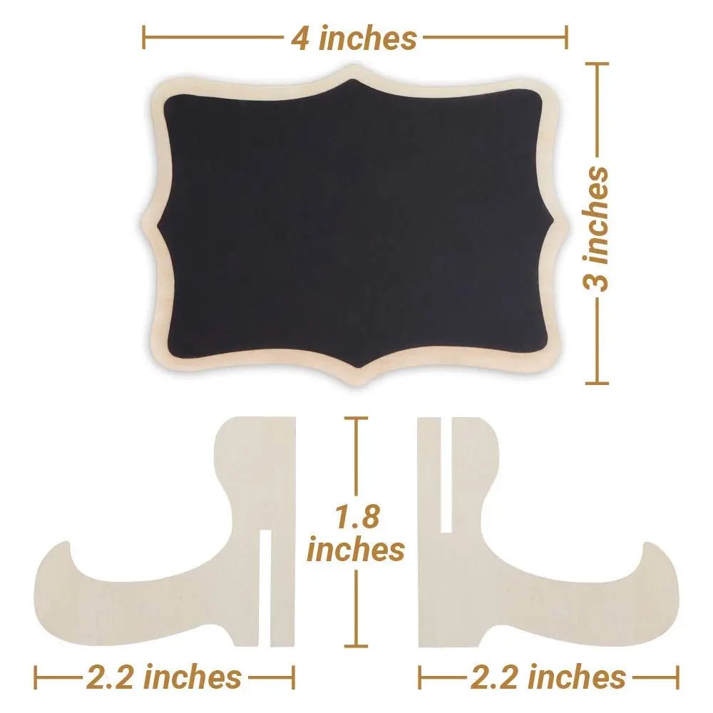 Mini Chalkboard Signs, 20 Pack Framed Small Chalkboard Labels with Easel Stand, Wooden Blackboard for Table Numbers, Food Signs, Wedding Signs, Message Board, Place Cards and Event Decorations - North State Signs & Printing
