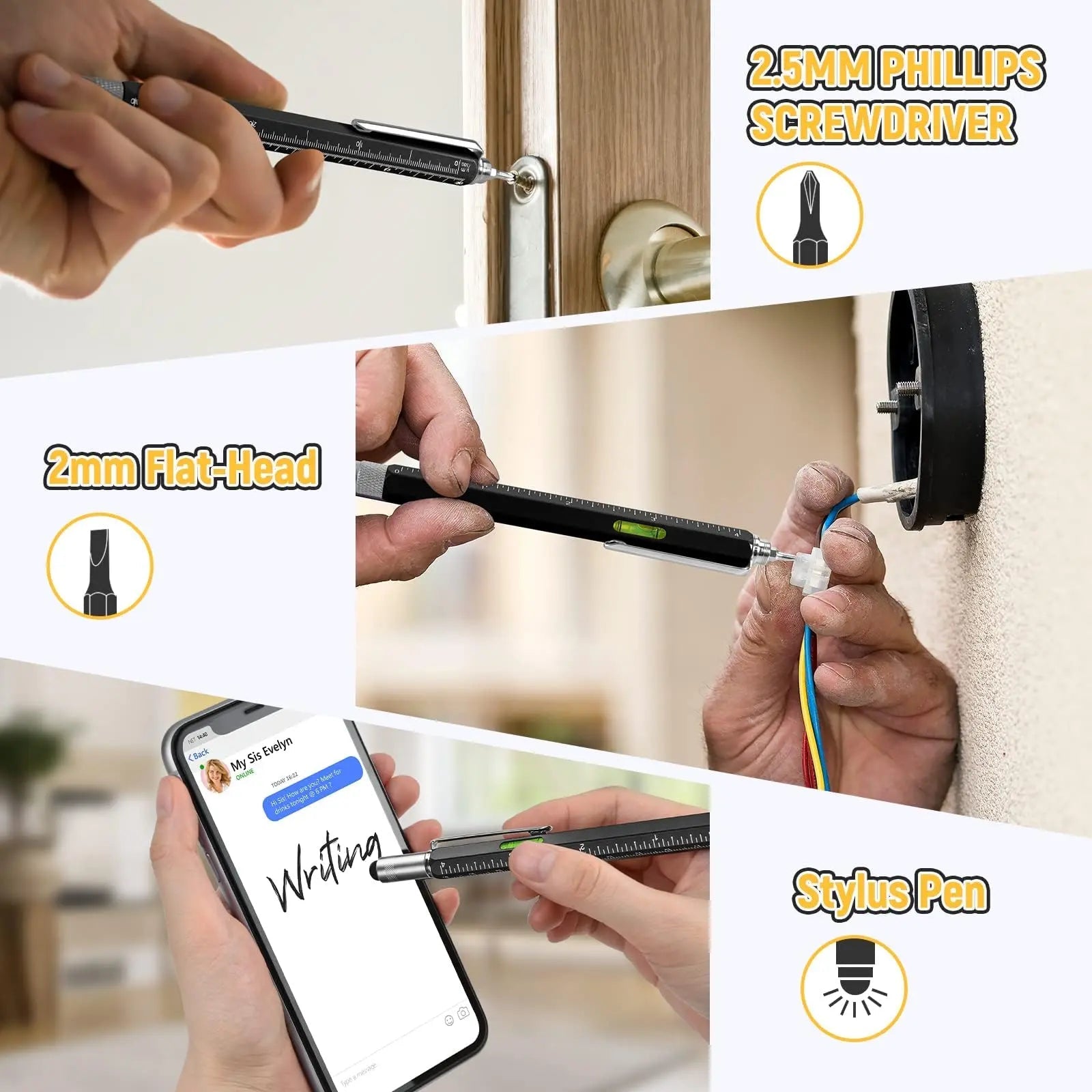 Multitool Pen, Mens Gifts for Christmas, BIIB Stocking Stuffers for Adults Men, Gifts for Men Unique Gifts for Dad Him Grandpa Husband, Dad Gifts for Men Who Have Everything, Gadgets Tools for Men - North State Signs & Printing