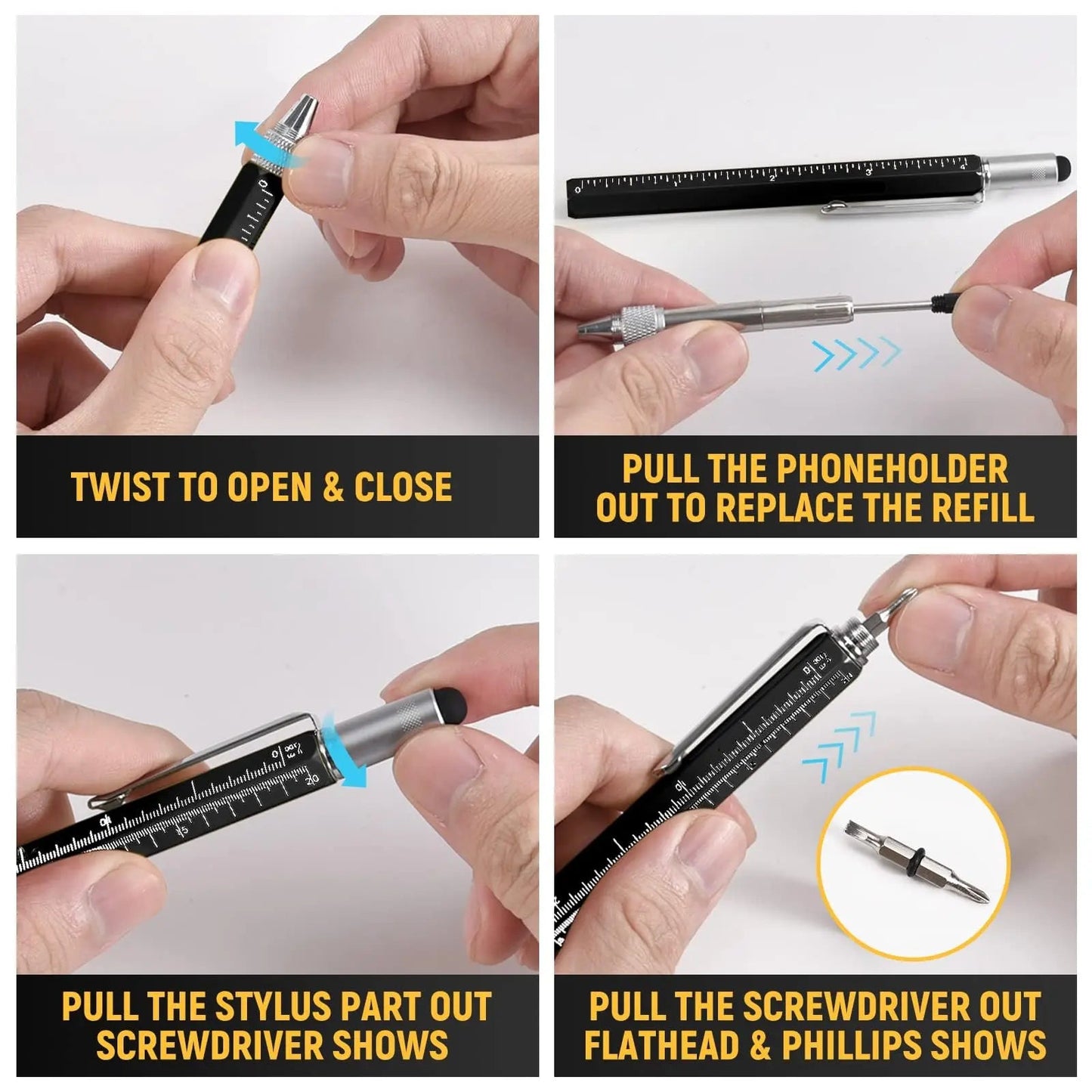 Multitool Pen, Mens Gifts for Christmas, BIIB Stocking Stuffers for Adults Men, Gifts for Men Unique Gifts for Dad Him Grandpa Husband, Dad Gifts for Men Who Have Everything, Gadgets Tools for Men - North State Signs & Printing