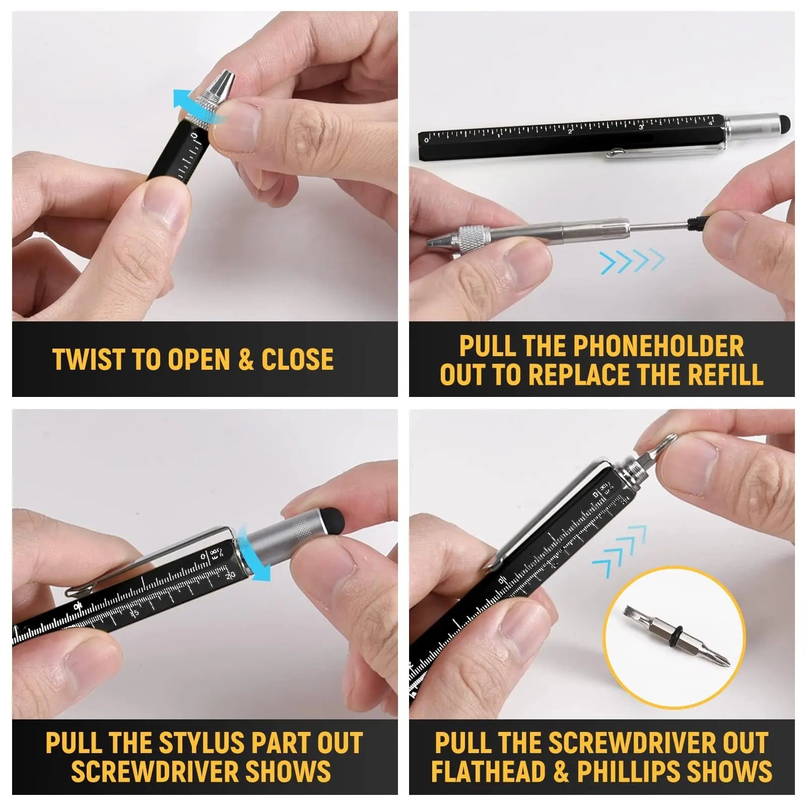 Multitool Pen, Mens Gifts for Christmas, BIIB Stocking Stuffers for Adults Men, Gifts for Men Unique Gifts for Dad Him Grandpa Husband, Dad Gifts for Men Who Have Everything, Gadgets Tools for Men - North State Signs & Printing