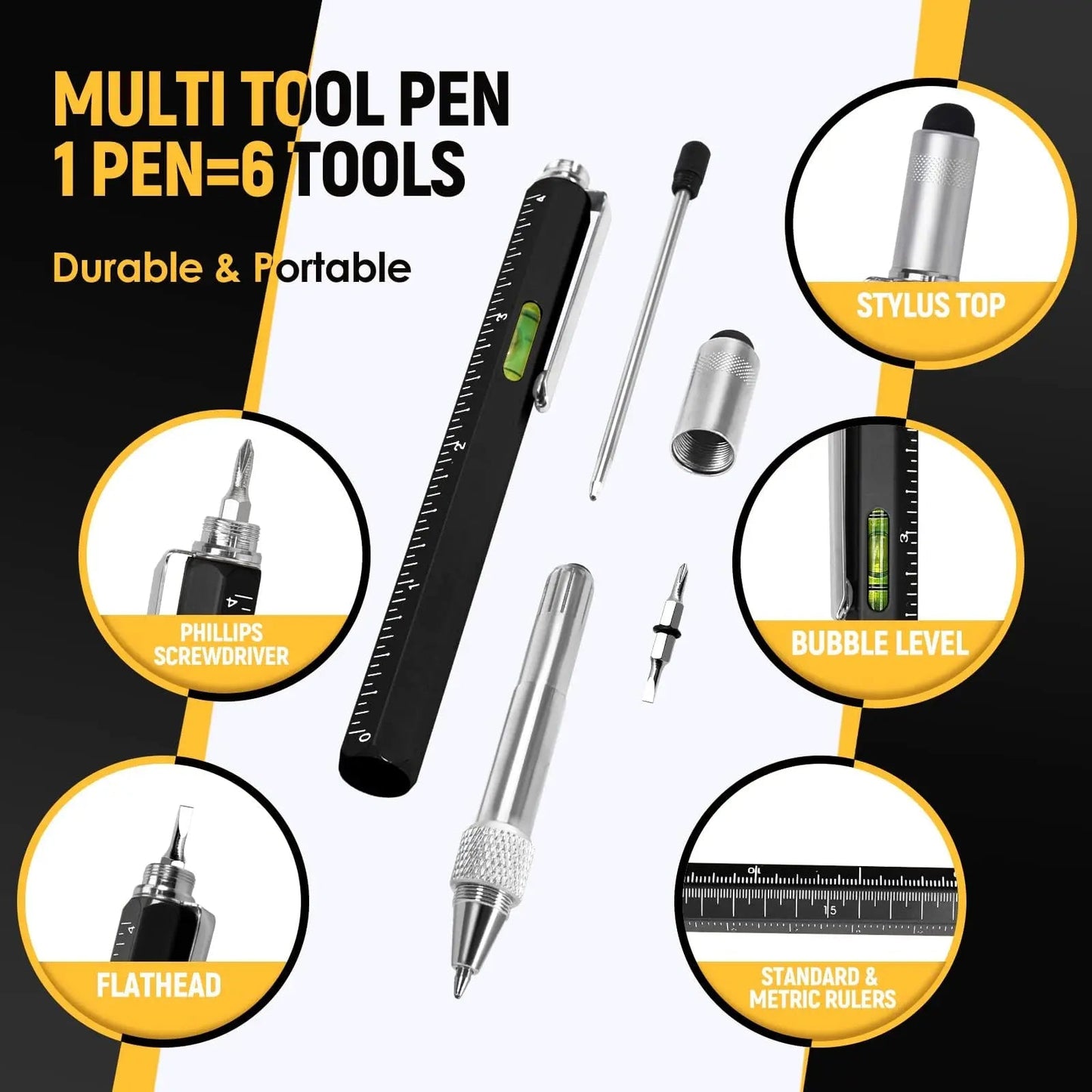 Multitool Pen, Mens Gifts for Christmas, BIIB Stocking Stuffers for Adults Men, Gifts for Men Unique Gifts for Dad Him Grandpa Husband, Dad Gifts for Men Who Have Everything, Gadgets Tools for Men - North State Signs & Printing