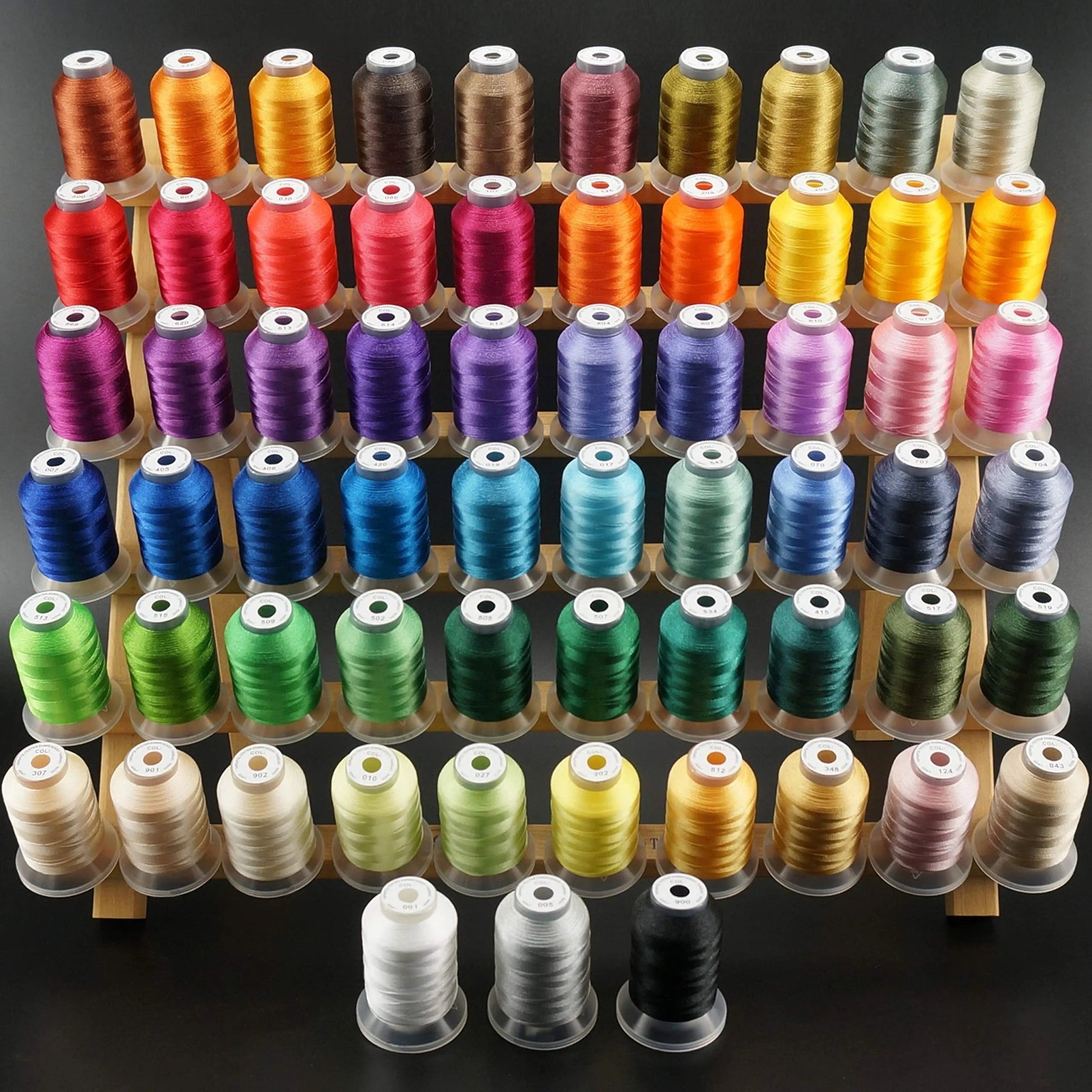 New brothread 63 Brother Colors Polyester Embroidery Machine Thread Kit 500M - North State Signs & Printing