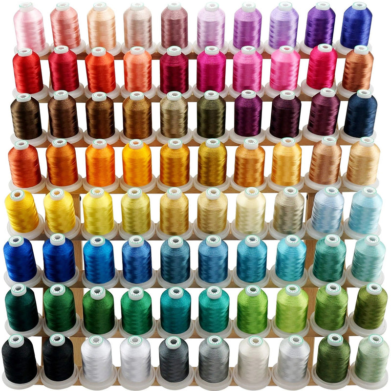 New brothread 80 Spools Polyester Embroidery Machine Thread Kit 1000M (1100Y) Each Spool - Colors Compatible with Janome and Robison - Anton Colors - North State Signs & Printing