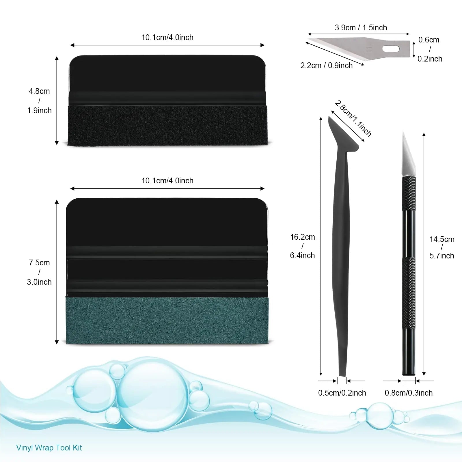 NEWISHTOOL Car Window Tint Installation Kit - Vinyl Wrap Tools With Felt Squeegee, Micro Squeegee, Razor Blade Knife - North State Signs & Printing