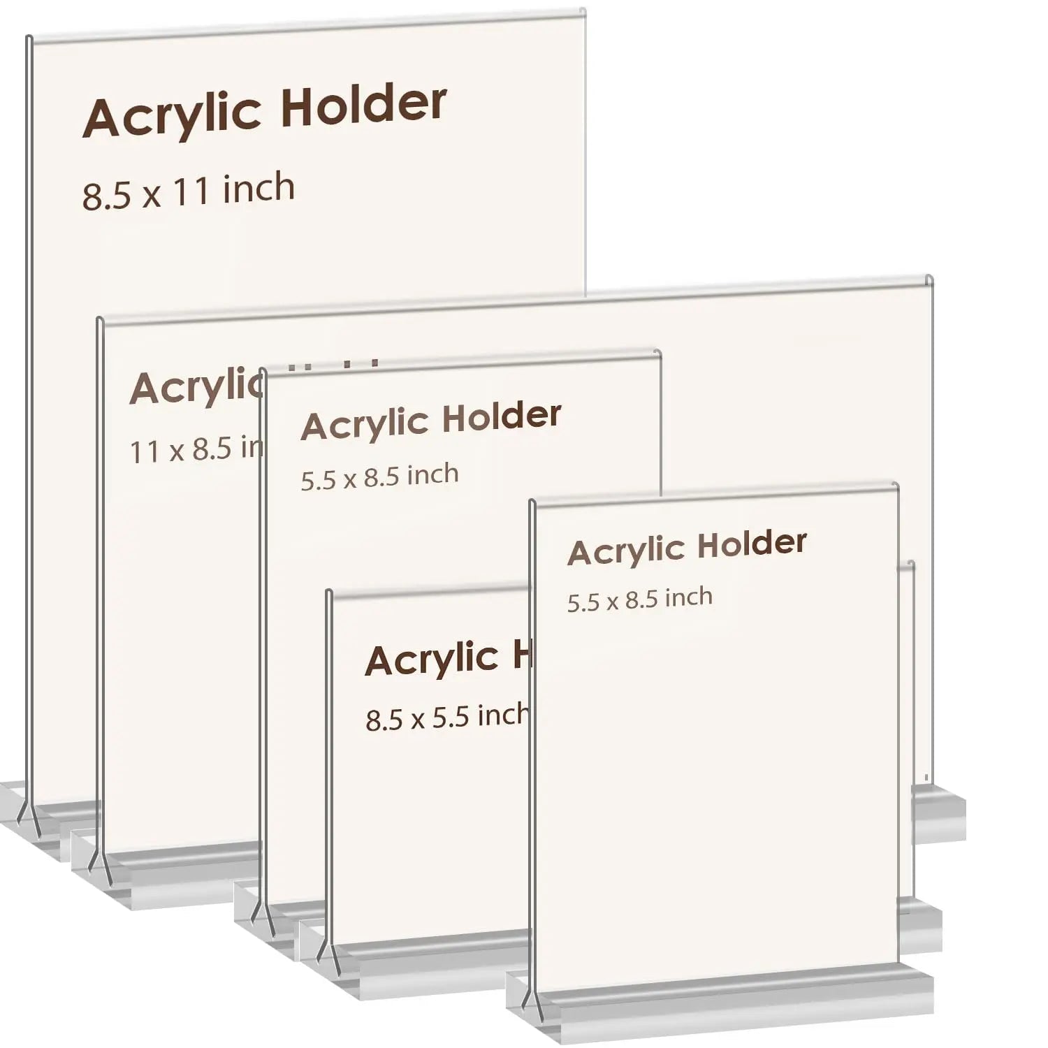newnewshow 8.5x11 Acrylic Sign Holder 3 Pack Vertical Double - Sided Display (Optional 8.5x11 8.5x5.5 5x7 Horizontal and Vertical) - North State Signs & Printing