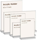 newnewshow 8.5x11 Acrylic Sign Holder 3 Pack Vertical Double - Sided Display (Optional 8.5x11 8.5x5.5 5x7 Horizontal and Vertical) - North State Signs & Printing