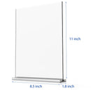 newnewshow 8.5x11 Acrylic Sign Holder 3 Pack Vertical Double - Sided Display (Optional 8.5x11 8.5x5.5 5x7 Horizontal and Vertical) - North State Signs & Printing