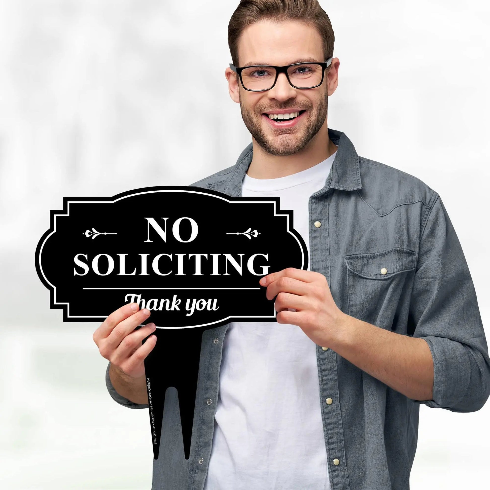 No Soliciting Sign for House, No soliciting yard Sign, 13"x13", Heavy Duty Integrated Ground Stakes, Rust Free Aluminum Composite, Made in USA by My Sign center… - North State Signs & Printing