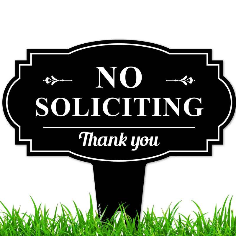 No Soliciting Sign for House, No soliciting yard Sign, 13"x13", Heavy Duty Integrated Ground Stakes, Rust Free Aluminum Composite, Made in USA by My Sign center… - North State Signs & Printing