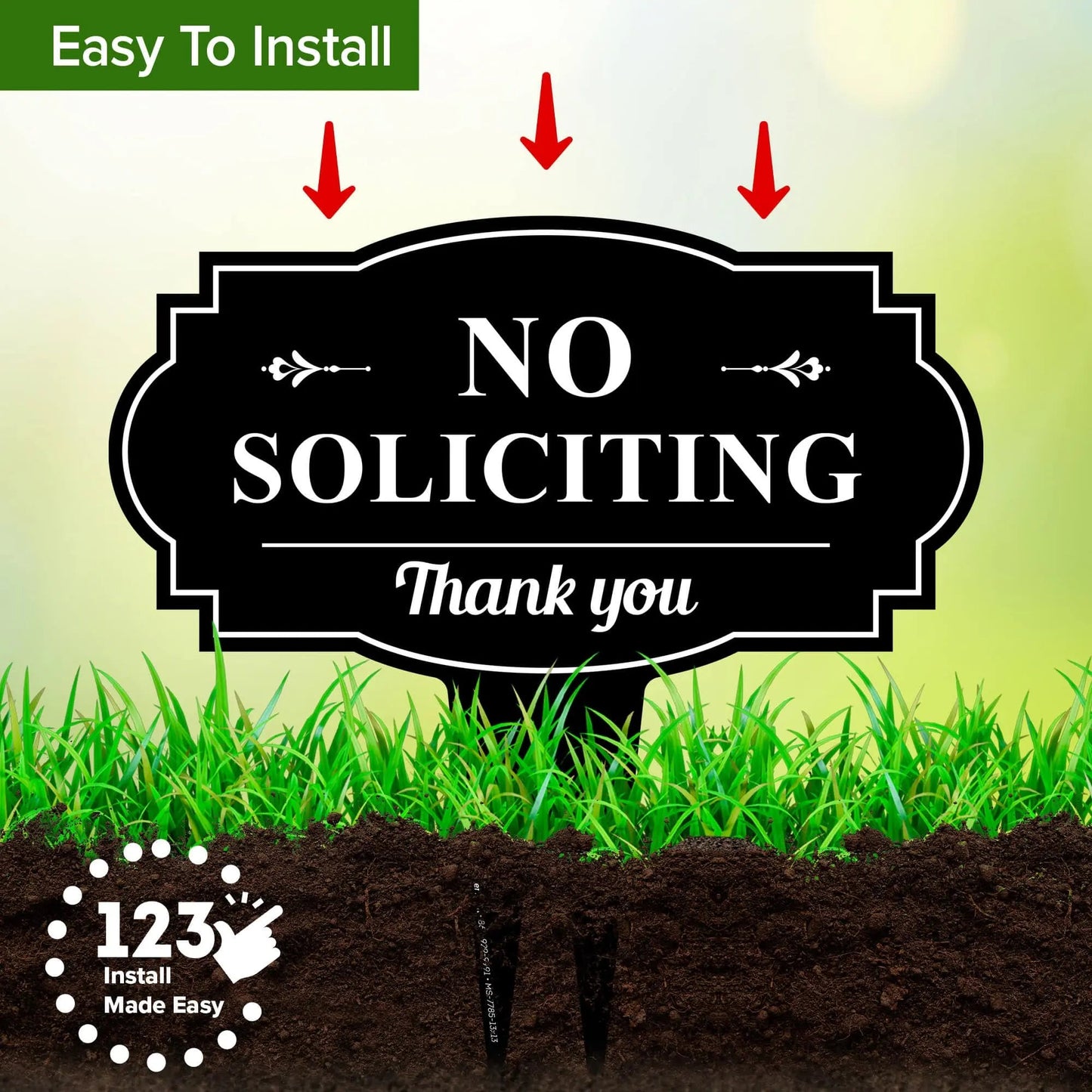 No Soliciting Sign for House, No soliciting yard Sign, 13"x13", Heavy Duty Integrated Ground Stakes, Rust Free Aluminum Composite, Made in USA by My Sign center… - North State Signs & Printing