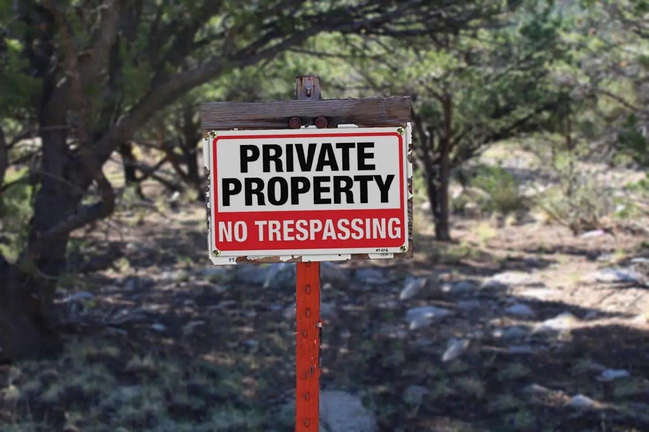 No Trespassing Signs Large Private Property Metal 10x14 Inch Rust Free Aluminum,UV Ink Printing,Durable/Weatherproof Up to 7 Years Outdoor for Home (4 - Pack) - North State Signs & Printing