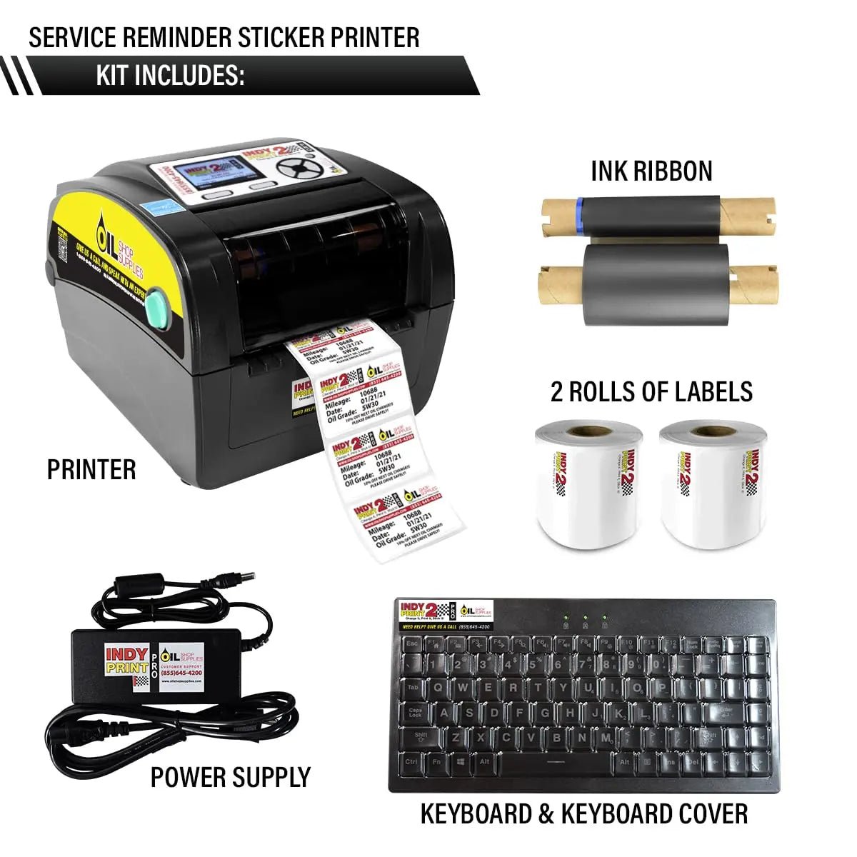 Oil Change Reminder Printer - System Kit w/ 1000 Stickers + Ink Ribbon - North State Signs & Printing