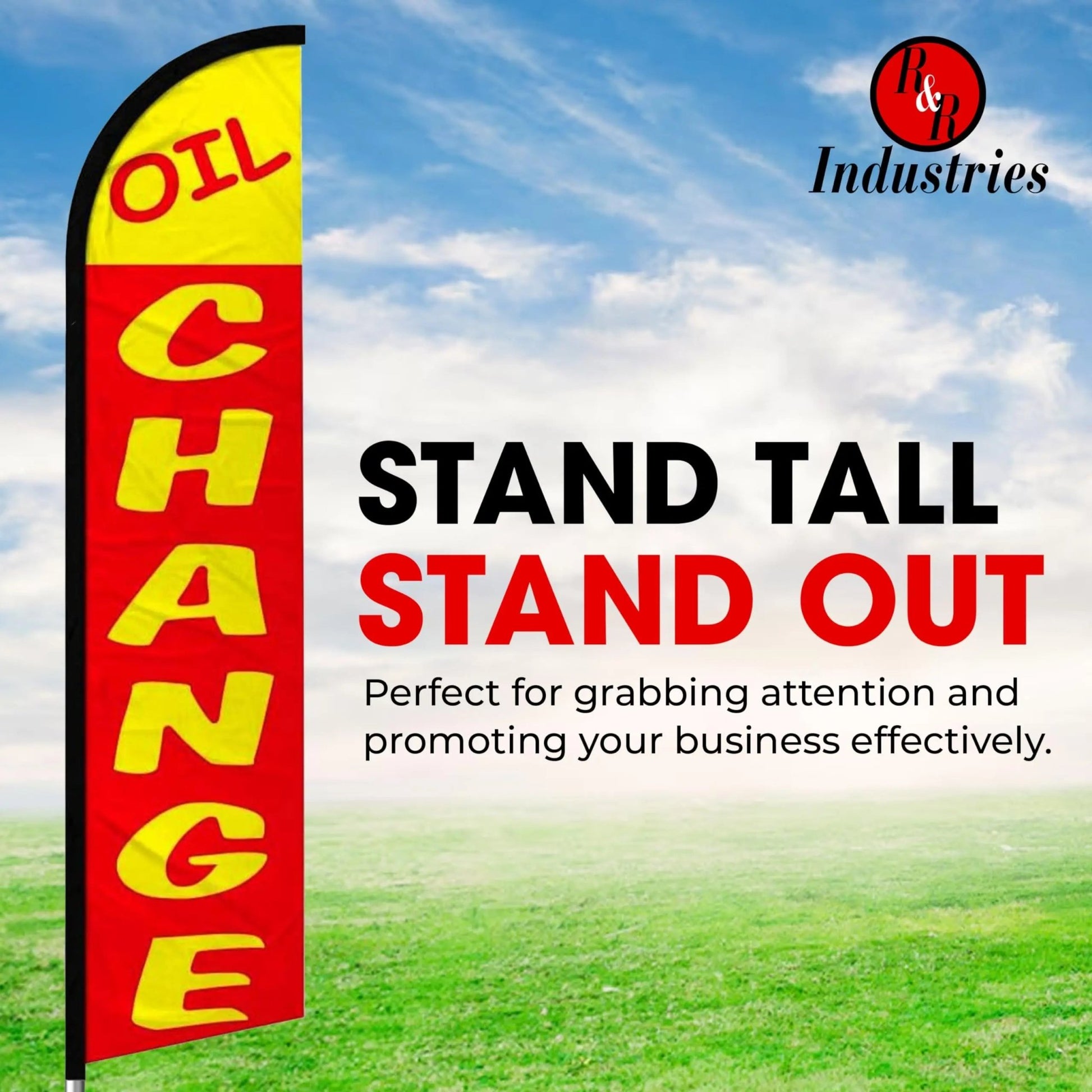 Oil Change Sign Auto Repair Brake Services Windless Flag Pack of 3 (Mount and Poles are Not Included) - North State Signs & Printing