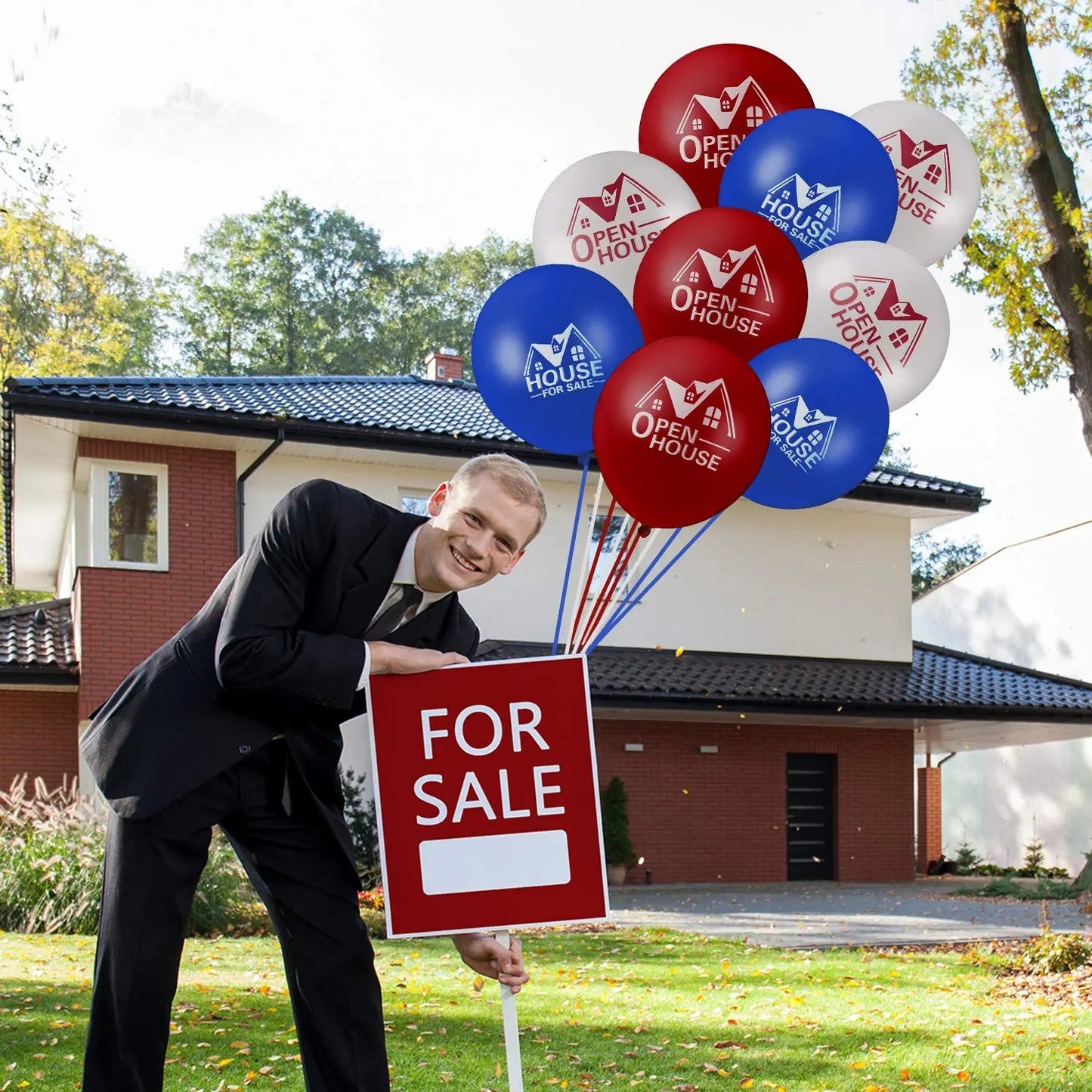 Open House Balloons House for Sale Balloons 12 Inches Latex Balloons for Real Estate Balloons Supplies Signs for Open House Yard Sign House Signs Gejoy 60 Pieces - North State Signs & Printing