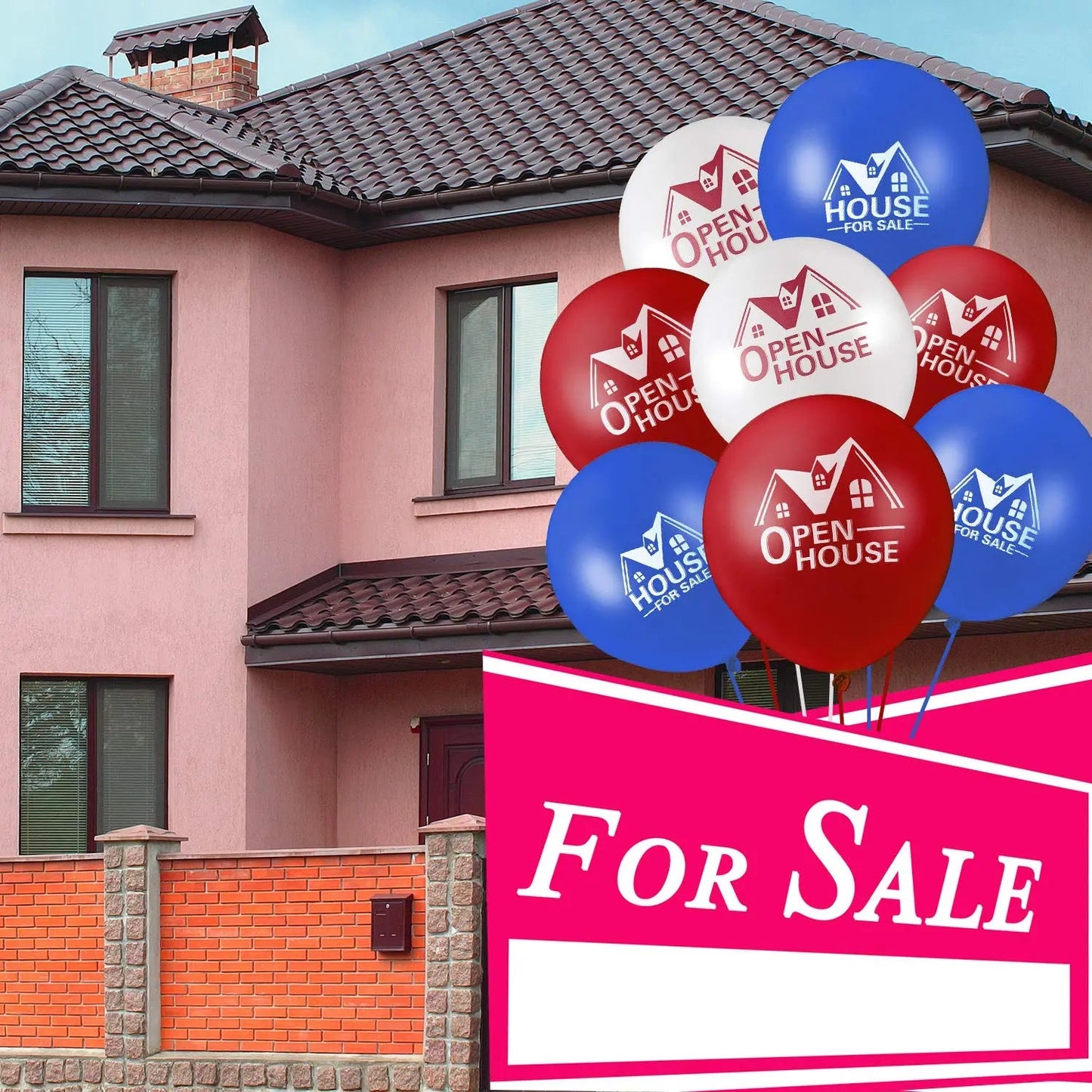 Open House Balloons House for Sale Balloons 12 Inches Latex Balloons for Real Estate Balloons Supplies Signs for Open House Yard Sign House Signs Gejoy 60 Pieces - North State Signs & Printing
