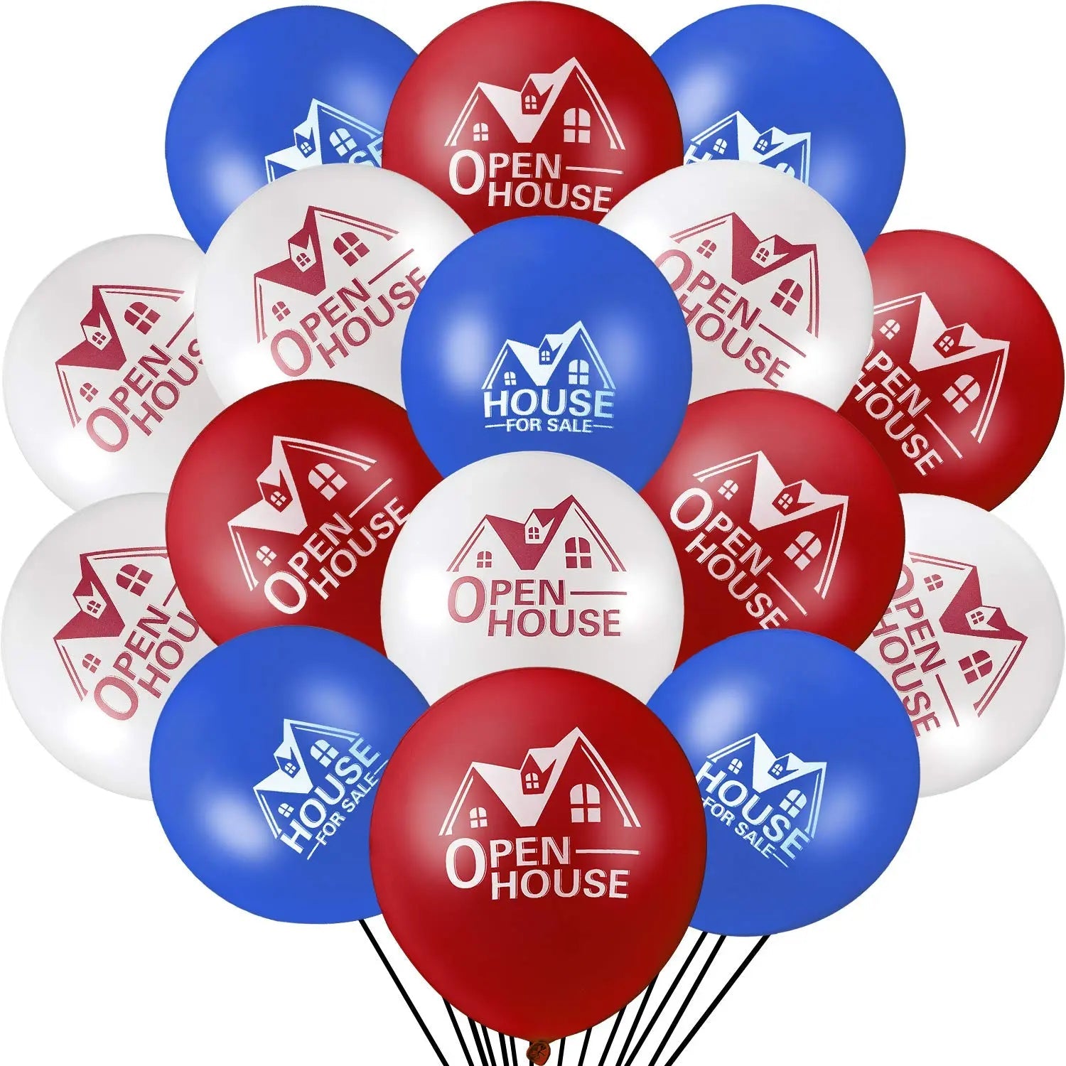Open House Balloons House for Sale Balloons 12 Inches Latex Balloons for Real Estate Balloons Supplies Signs for Open House Yard Sign House Signs Gejoy 60 Pieces - North State Signs & Printing