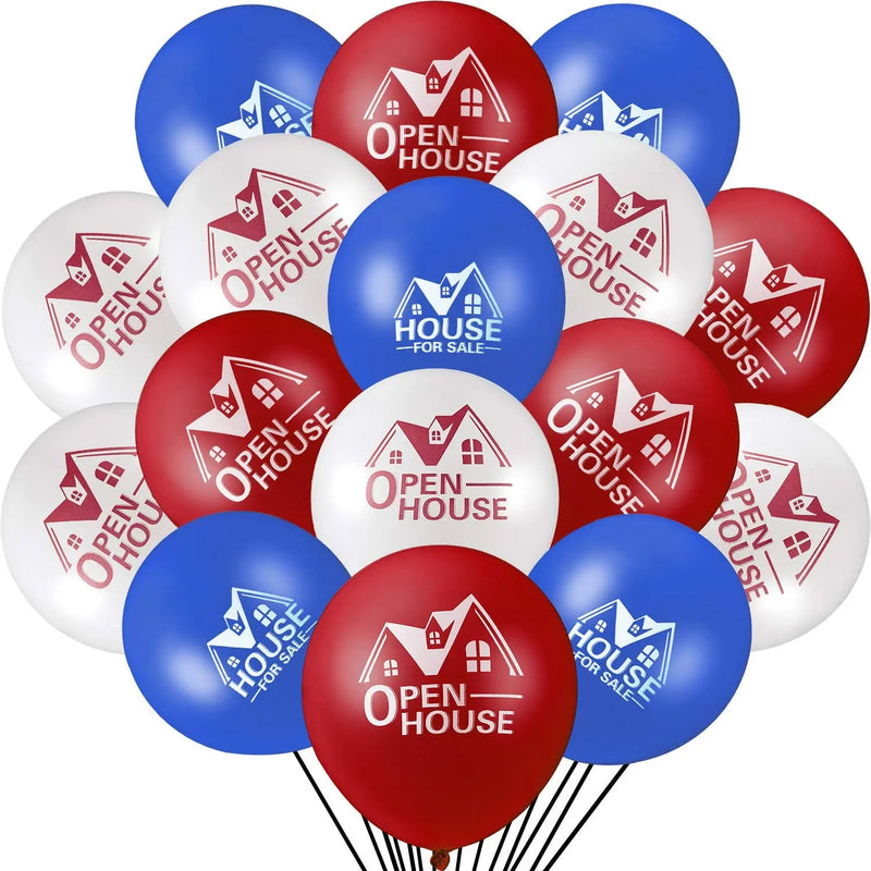 Open House Balloons House for Sale Balloons 12 Inches Latex Balloons for Real Estate Balloons Supplies Signs for Open House Yard Sign House Signs Gejoy 60 Pieces - North State Signs & Printing