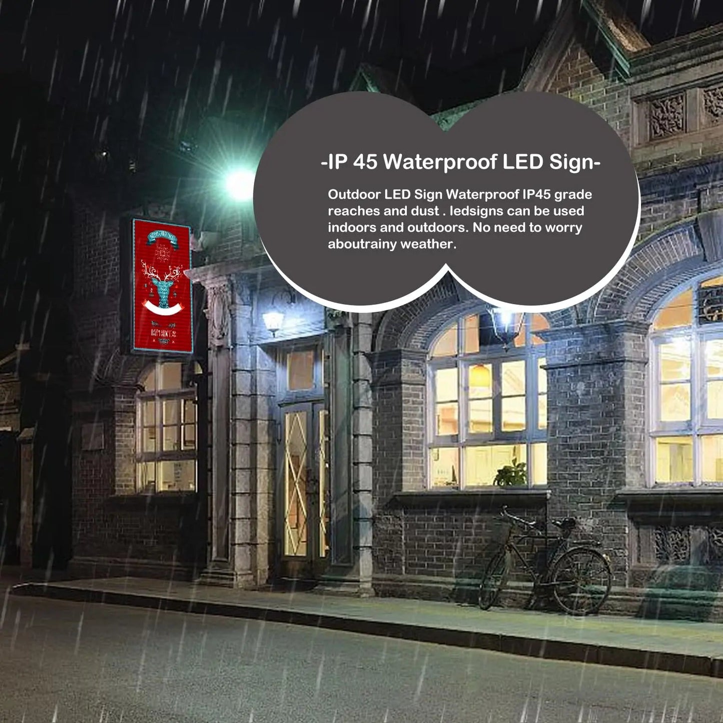 Outdoor Double Sided LED Signs Full Color Programmable 39"x 14" with WIFI, P10, Programmable Scrolling LED Display,Texts and Image Display for LED Advertising Sign Board (Double sides) - North State Signs & Printing