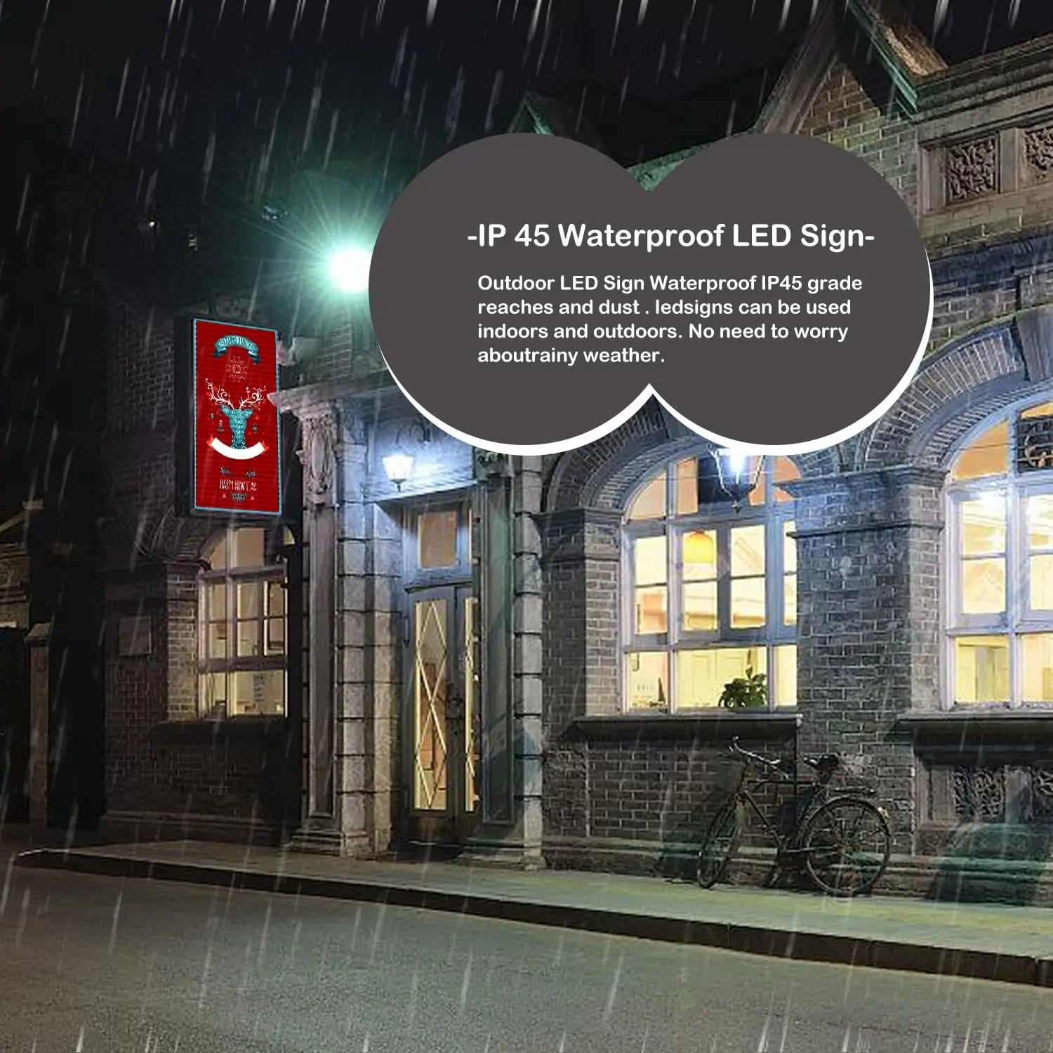Outdoor Double Sided LED Signs Full Color Programmable 39"x 14" with WIFI, P10, Programmable Scrolling LED Display,Texts and Image Display for LED Advertising Sign Board (Double sides) - North State Signs & Printing