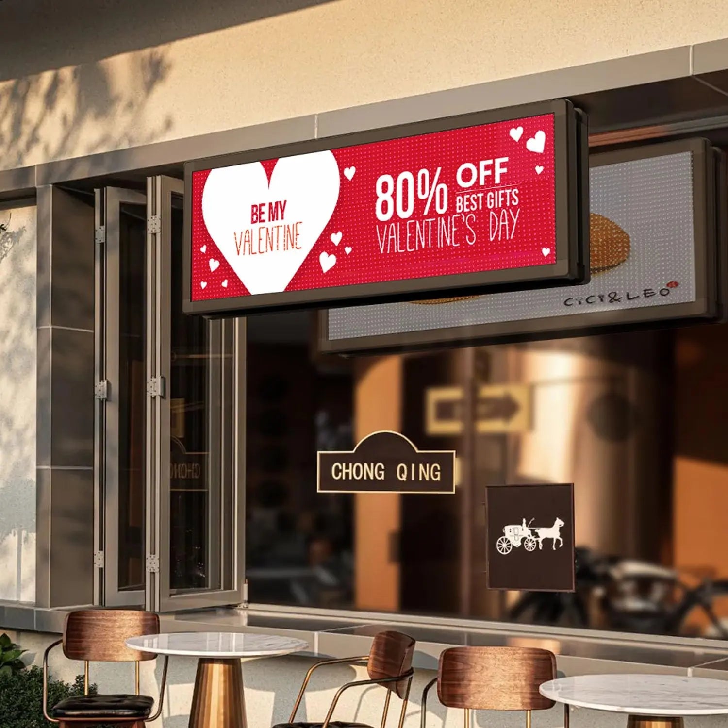 Outdoor Double Sided LED Signs Full Color Programmable 39"x 14" with WIFI, P10, Programmable Scrolling LED Display,Texts and Image Display for LED Advertising Sign Board (Double sides) - North State Signs & Printing
