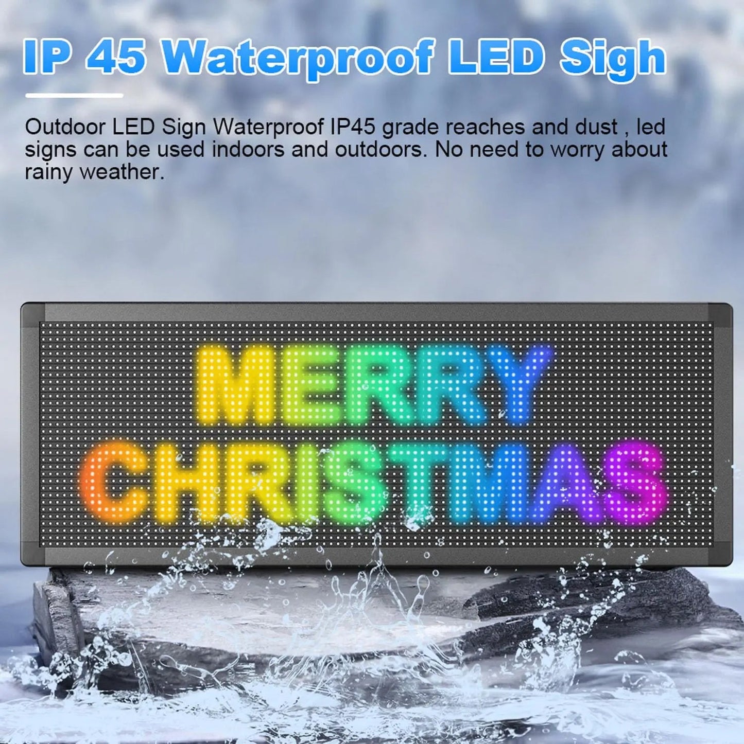 Outdoor Double Sided LED Signs Full Color Programmable 39"x 14" with WIFI, P10, Programmable Scrolling LED Display,Texts and Image Display for LED Advertising Sign Board (Double sides) - North State Signs & Printing
