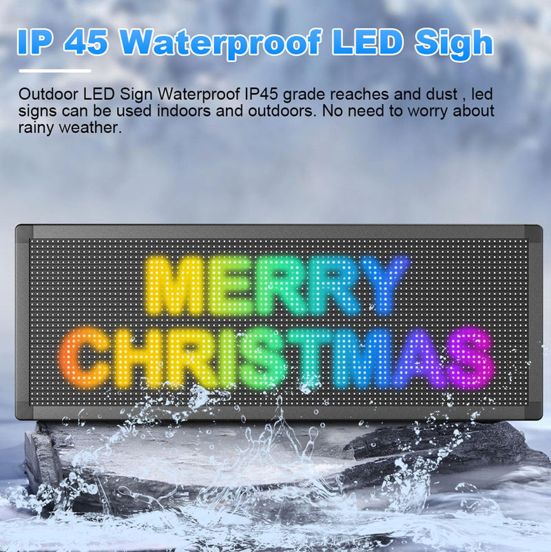 P10 Outdoor Full Color Programmable Double Sides LED Signs 39’’x 14’’ with WIFI,Programmable Scrolling LED