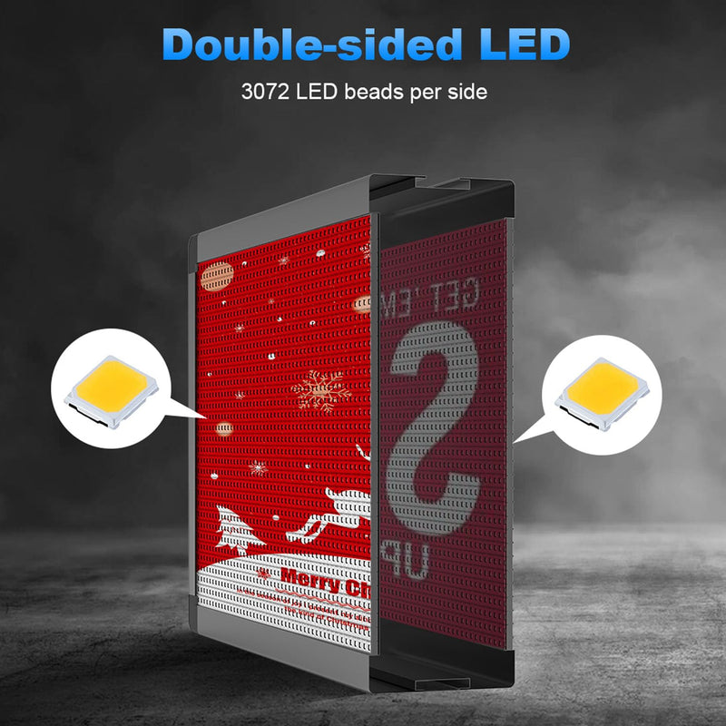 P10 Outdoor Full Color Programmable Double Sides LED Signs 39’’x 14’’ with WIFI,Programmable Scrolling LED