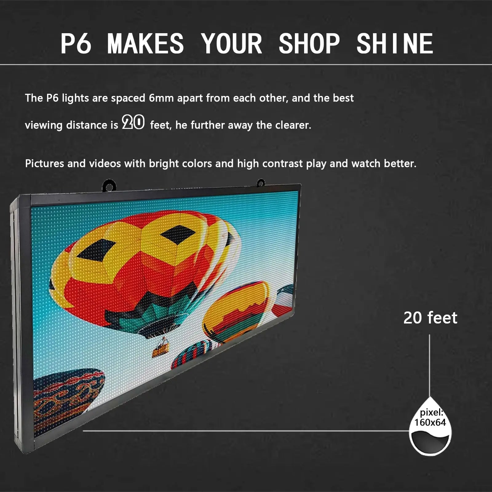 Outdoor Signs for Business P6 40''x17''HS LED , WiFi Scrolling Programmable, Digital Electronic Message Board for Advertising, Menu Board for Restaurant, Tunemax LED Display for Sports Ticker - North State Signs & Printing
