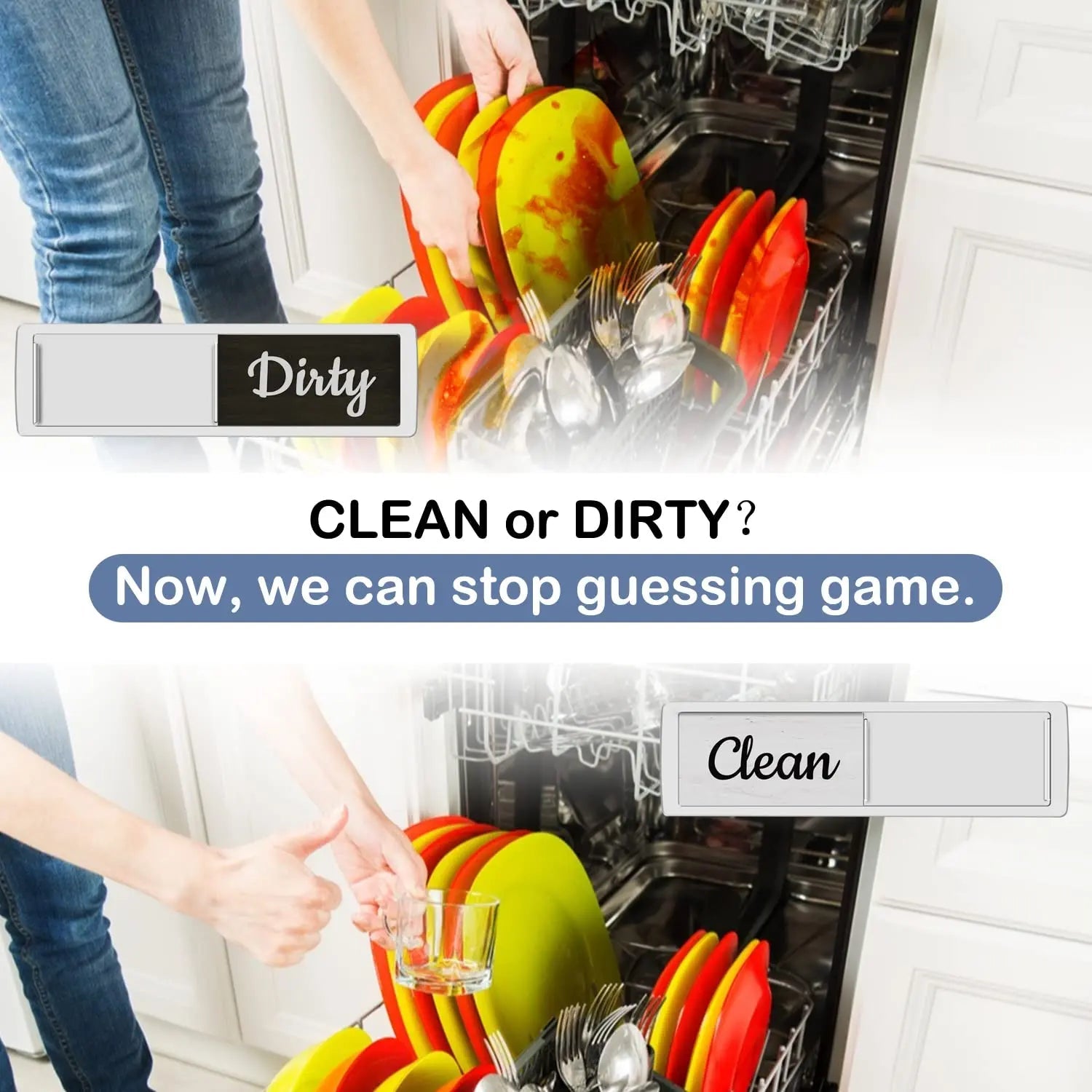 Oxepleus Dishwasher Magnet Clean Dirty Sign, Farmhouse Rustic Wood Design - North State Signs & Printing