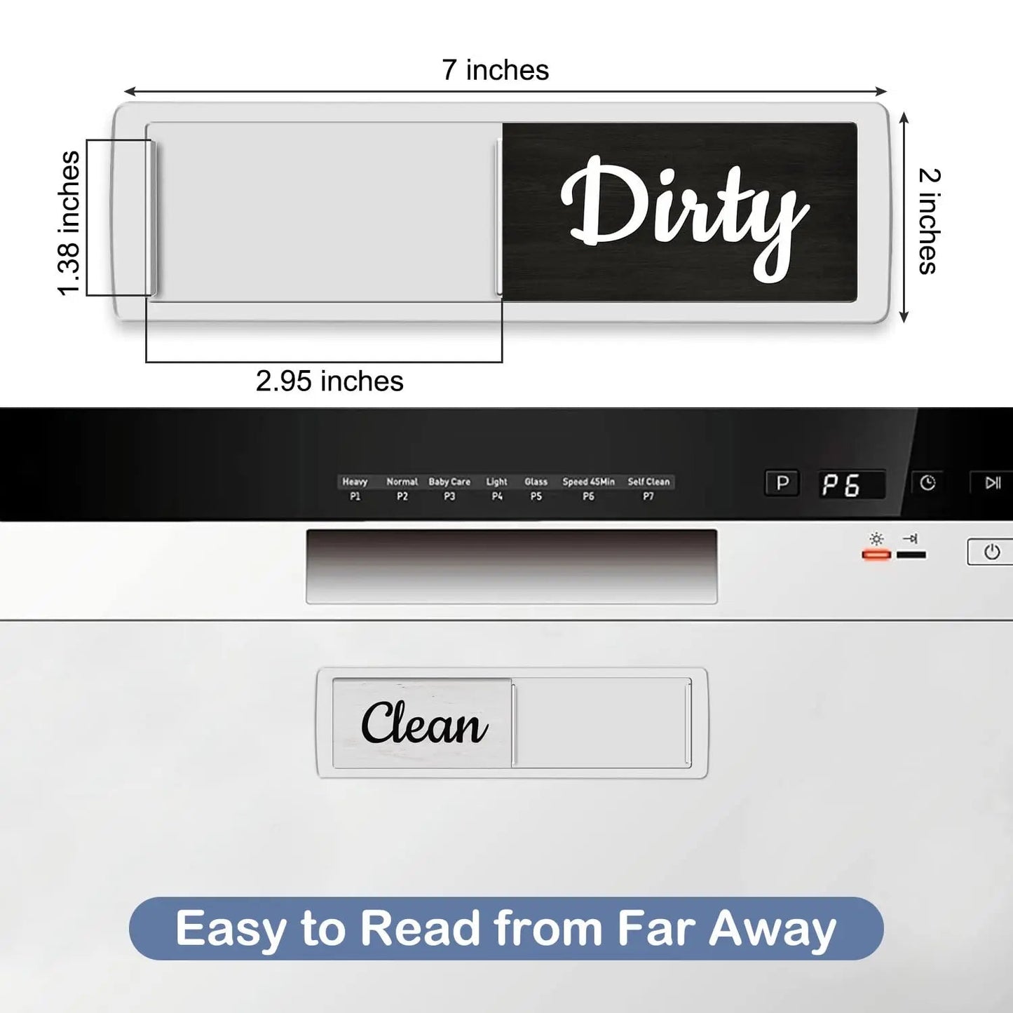 Oxepleus Dishwasher Magnet Clean Dirty Sign, Farmhouse Rustic Wood Design - North State Signs & Printing