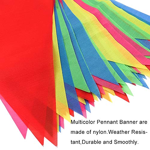 RUBFAC 1020ft 720pcs Colorful Pennant Banner Flags Multicolor Bunting String Triangle Flags Bulk Garland for Grand