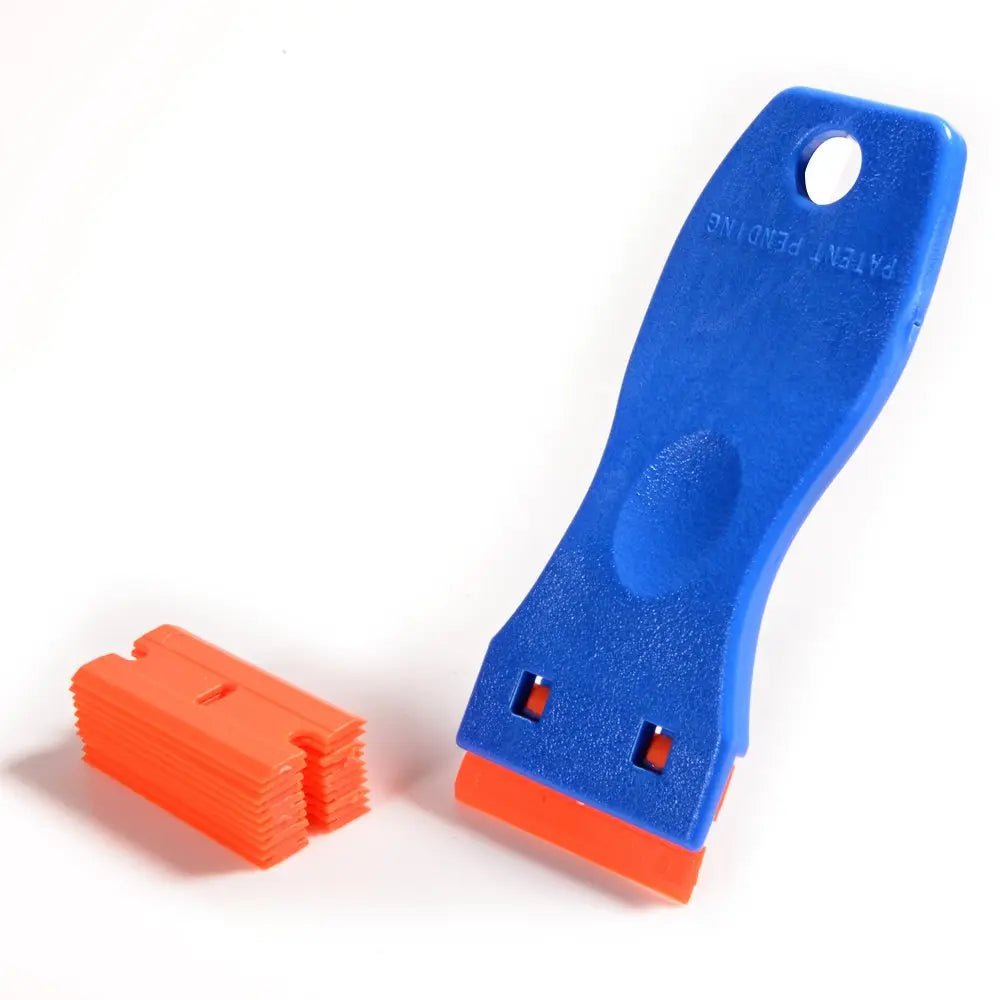 Plastic Razor Scraper with 10pcs EHDIS 1.5" Double Edged Plastic Blades Plastic Scraper Tool for Adhesive Remover,Removing Labels Stickers Decals Taping on Glass Windows (Blue) - North State Signs & Printing