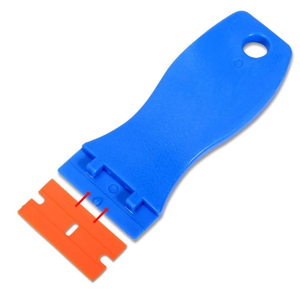 Plastic Razor Scraper with 10pcs EHDIS 1.5" Double Edged Plastic Blades Plastic Scraper Tool for Adhesive Remover,Removing Labels Stickers Decals Taping on Glass Windows (Blue) - North State Signs & Printing