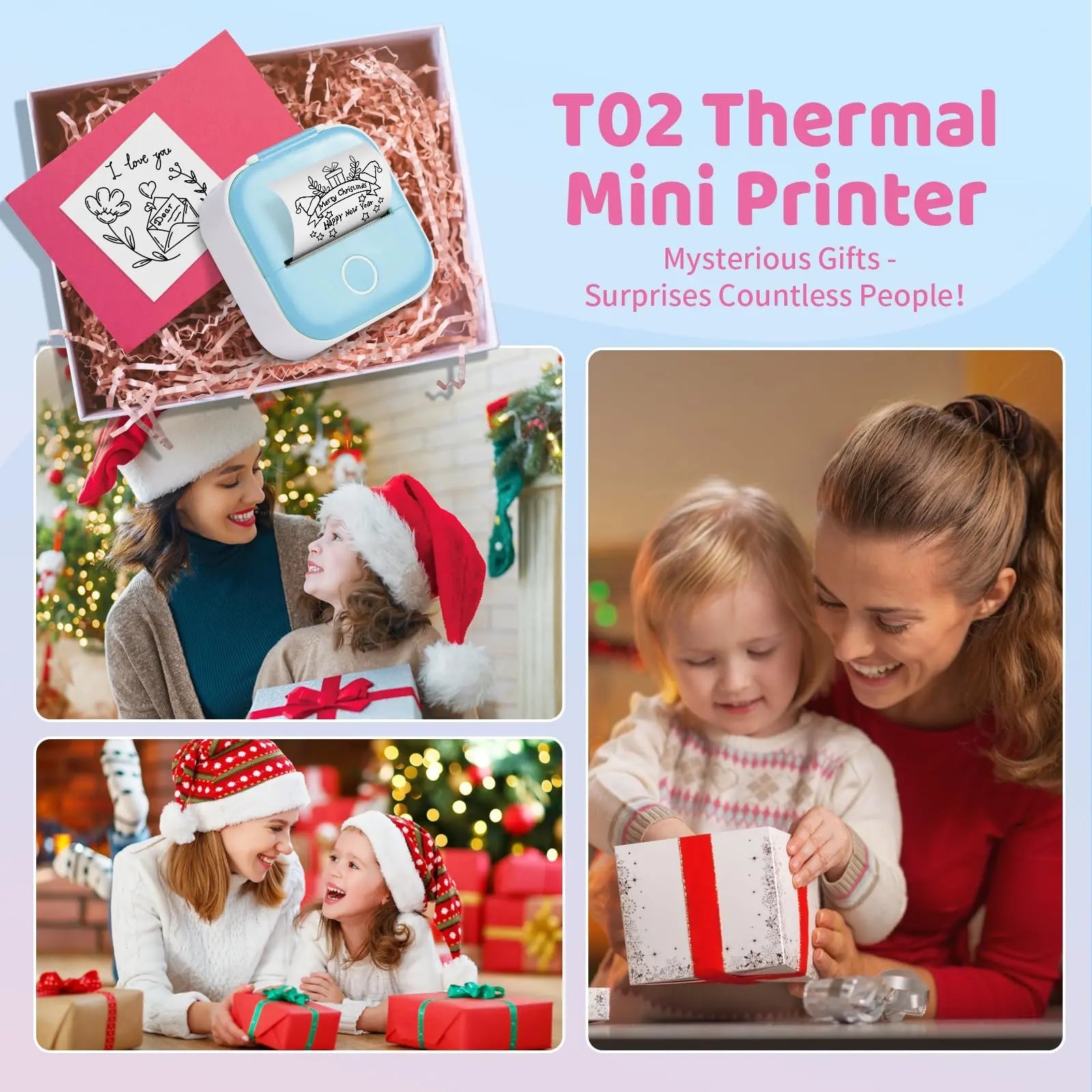 Ponek Print Pods Mini Printer - Sticker Printer Machine, T02 Mini Pocket Printers Portable Thermal Printer Inkless Sticker, Mini Printer with 3 Rolls Thermal Paper for Study Note,Journal, Memo - North State Signs & Printing