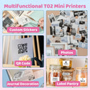 Ponek Print Pods Mini Printer - Sticker Printer Machine, T02 Mini Pocket Printers Portable Thermal Printer Inkless Sticker, Mini Printer with 3 Rolls Thermal Paper for Study Note,Journal, Memo - North State Signs & Printing