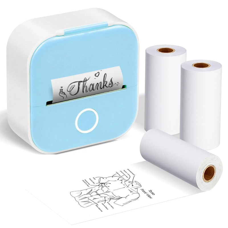 Ponek Print Pods Mini Printer - Sticker Printer Machine, T02 Mini Pocket Printers Portable Thermal Printer Inkless Sticker, Mini Printer with 3 Rolls Thermal Paper for Study Note,Journal, Memo - North State Signs & Printing