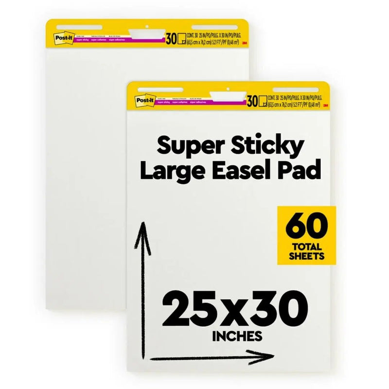 Post - it Super Sticky Easel Pad 25 in x 30 in White 30 Sheets/Pad 2 Pad/Pack - North State Signs & Printing