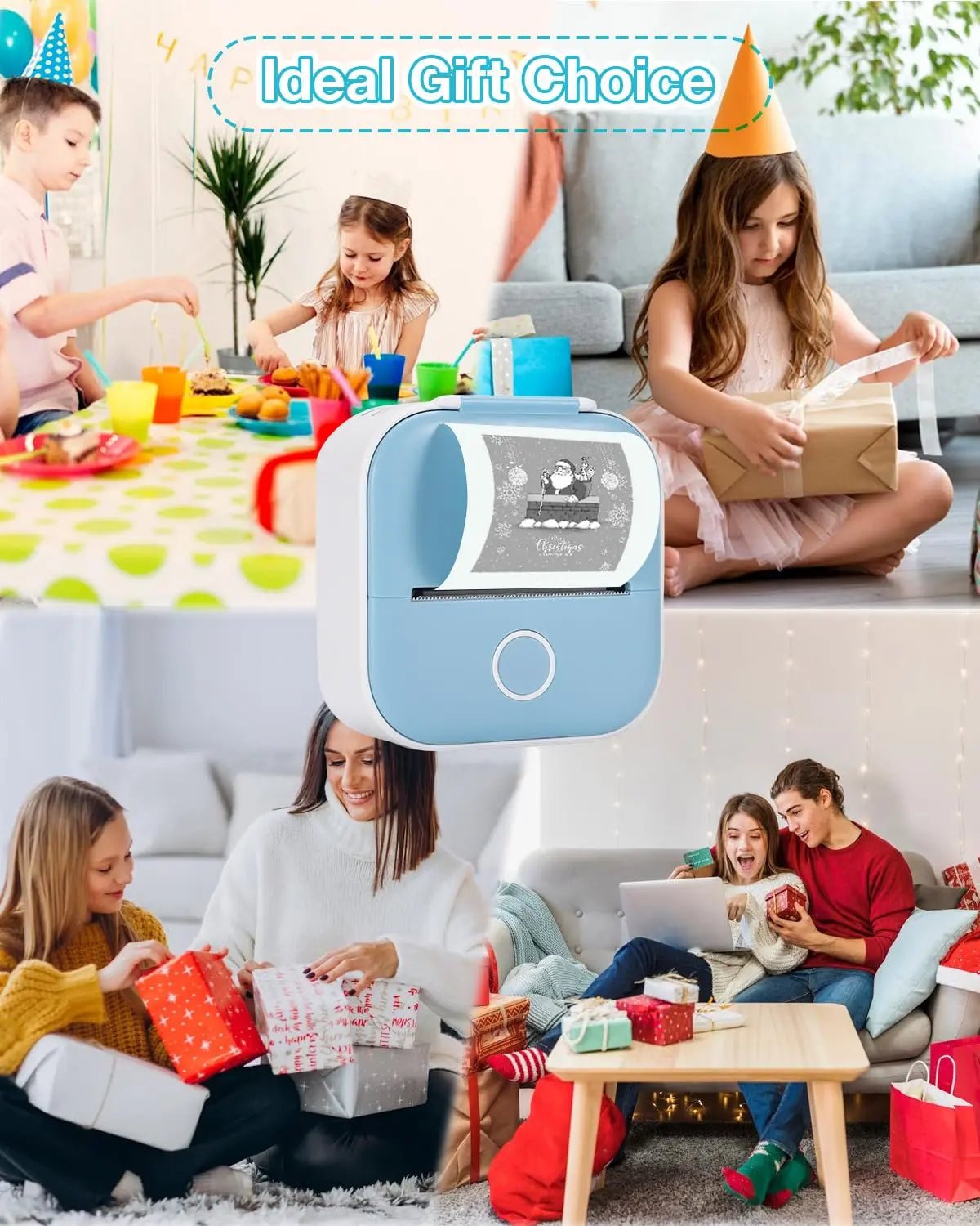 Print Pods Mini Printer, 2024 New Portable Mini Thermal Pocket Printer with Rolls Paper, Bluetooth Printer Pods Mini Printer Sticky Note Maker for Pictures Photos DIY Scrapbook (Blue) - North State Signs & Printing